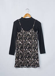 Robe mi-longue coupe évasée manches longues noir GARCIA fille