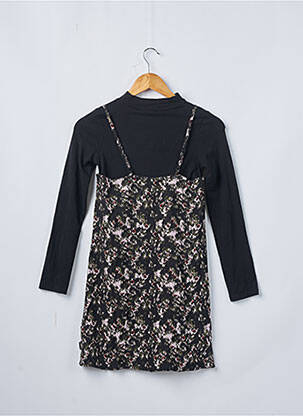 Robe mi-longue coupe évasée manches longues noir GARCIA fille