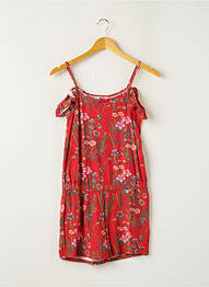 Combishort imprimé fleurs fines bretelles rouge KAPORAL fille