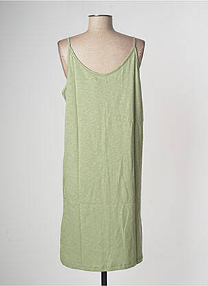 Robe mi-longue col rond fines bretelles vert LAZY & COSY femme