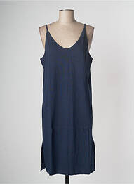 Robe mi-longue col rond fines bretelles bleu LAZY & COSY femme