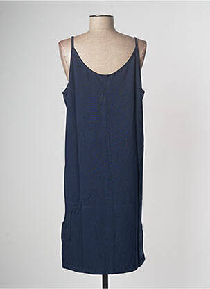 Robe mi-longue col rond fines bretelles bleu LAZY & COSY femme