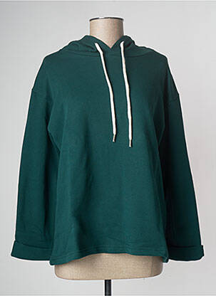 Sweat-shirt à capuche vert LAZY & COSY pour femme