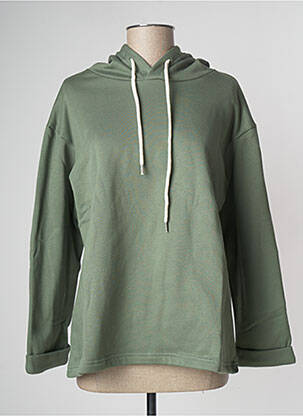Sweat-shirt à capuche vert LAZY & COSY pour femme