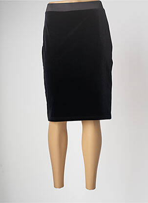 Jupe mi-longue coupe droite noir ESQUALO femme
