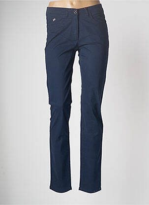 Pantalon slim tissage popeline taille normale bleu JOCAVI femme