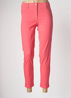 Pantalon slim tissage popeline taille haute rose BETTY BARCLAY femme