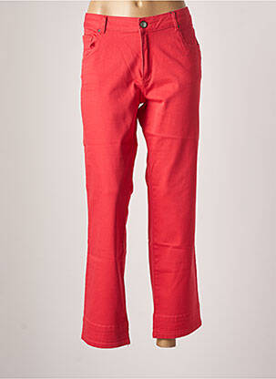 Pantalon large fermeture zippée sous rabat boutonné taille normale rouge PARA MI femme