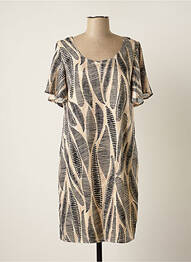 Robe courte manches courtes manches courtes beige SIGNE NATURE femme