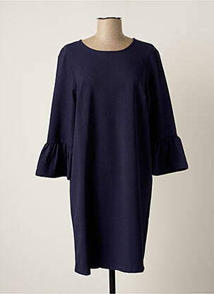 Robe mi-longue manches 3/4 manches 3/4 bleu IMITZ femme