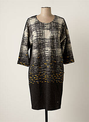 Robe mi-longue manches 3/4 manches 3/4 noir MC PLANET femme