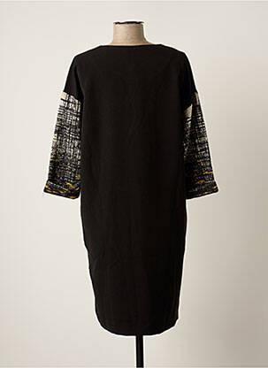 Robe mi-longue manches 3/4 manches 3/4 noir MC PLANET femme