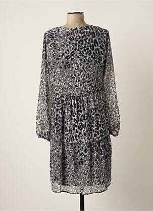Robe courte coupe fluide manches longues noir LE COMTE femme