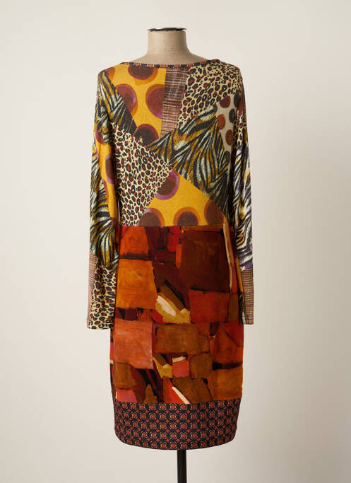 Robe mi-longue marron OLIVIER PHILIPS pour femme