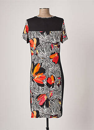Robe mi-longue manches courtes manches courtes noir FRANCE RIVOIRE femme