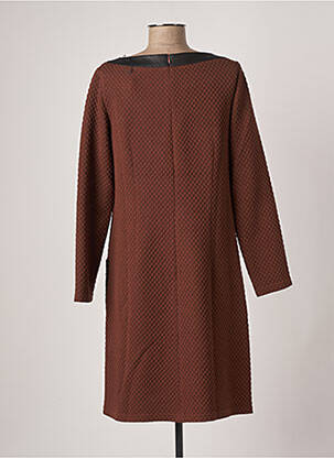 Robe mi-longue manches longues manches longues marron VERA MONT femme