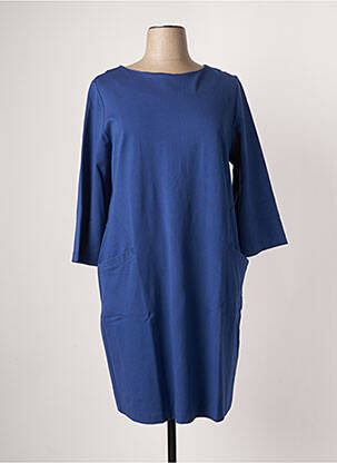 Robe mi-longue manches 3/4 manches 3/4 bleu ORTO BOTANICO femme