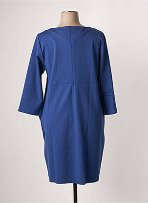 Robe mi-longue manches 3/4 manches 3/4 bleu ORTO BOTANICO femme