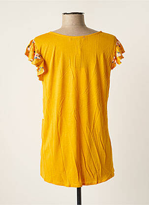 Top coupe fluide manches courtes jaune MD'M femme