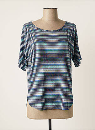 Top stretch manches courtes bleu LA FEE MARABOUTEE femme