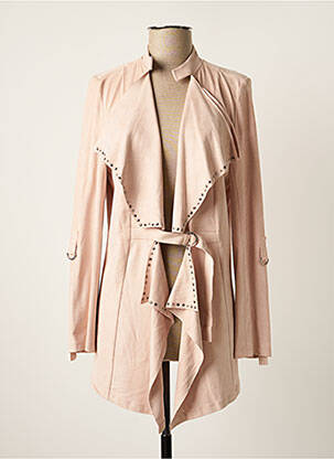 Veste casual tissage suedine rose EVA KAYAN femme