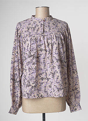 Blouse imprimé fantaisie manches longues violet ICHI femme