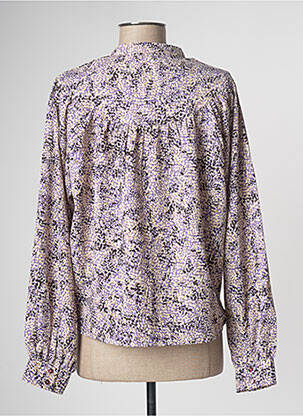 Blouse imprimé fantaisie manches longues violet ICHI femme