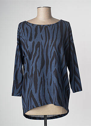 Top stretch manches 3/4 bleu ONLY femme