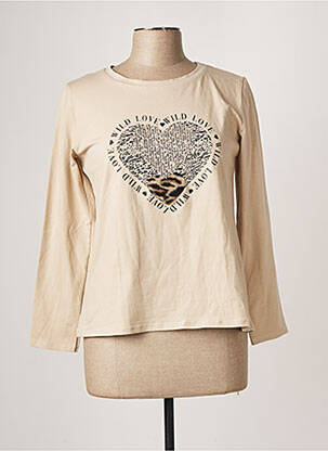 T-shirt beige MADE IN ITALY pour femme