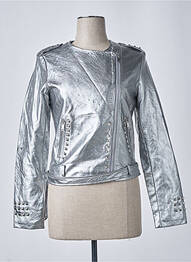 Veste simili cuir poches gris SOFTY femme