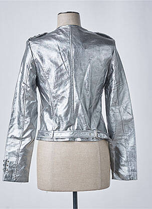 Veste simili cuir poches gris SOFTY femme