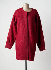 Manteau long rouge ICHI pour femme seconde vue