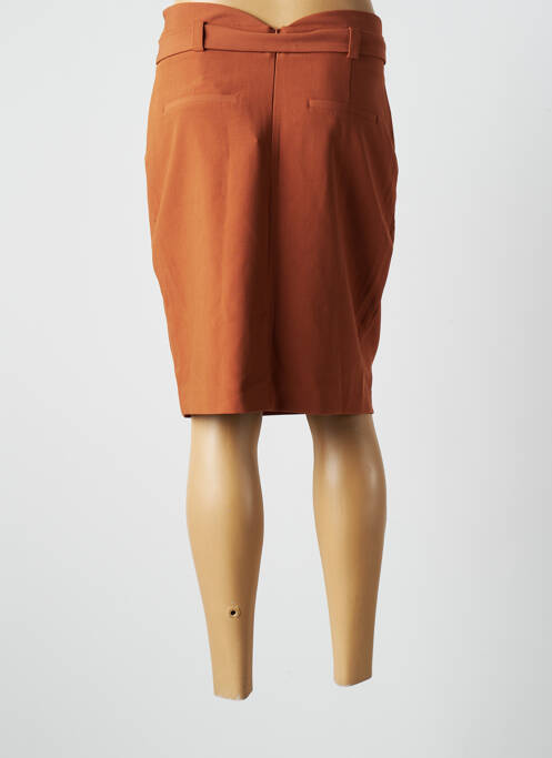 Jupe mi-longue marron ICHI pour femme