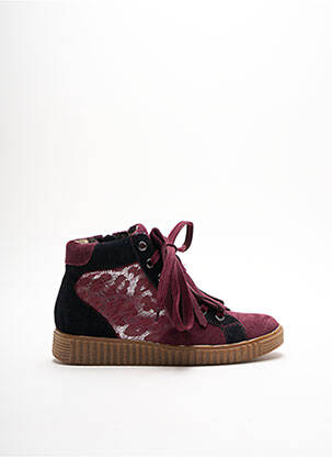 Baskets fermeture zip et lacets talon plat jusqu'à 3cm violet FUGITIVE BY FRANCESCO ROSSI femme
