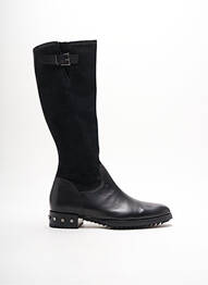 Bottes tissage satiné talon plat jusqu'à 3cm noir MAM'ZELLE femme