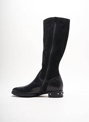 Bottes tissage satiné talon plat jusqu'à 3cm noir MAM'ZELLE femme