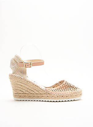 Espadrilles bout rond talon de 7 à 9cm rose LA MAISON DE L'ESPADRILLE femme