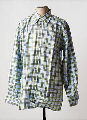Chemise manches longues poignets boutonnés bleu SEIDEN STICKER homme