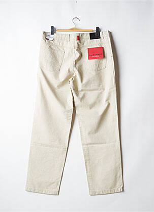 Pantalon slim fermeture zippée sous rabat boutonné taille normale beige JUPITER homme