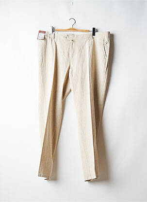 Pantalon slim tissage chiné taille normale beige LUIGI MORINI homme