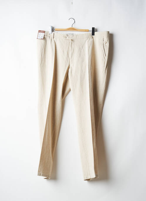 Pantalon slim tissage chiné taille normale beige LUIGI MORINI homme