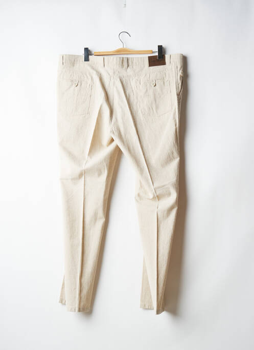 Pantalon slim tissage chiné taille normale beige LUIGI MORINI homme