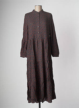 Robe longue imprimé fleurs manches longues vert L'ANNEXE DES FILLES femme