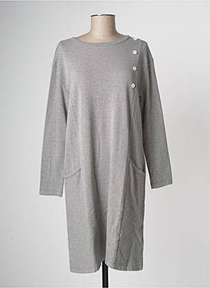 Robe mi-longue manches longues manches longues gris PAN femme