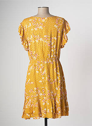 Robe courte coupe fluide manches courtes jaune JAASE femme