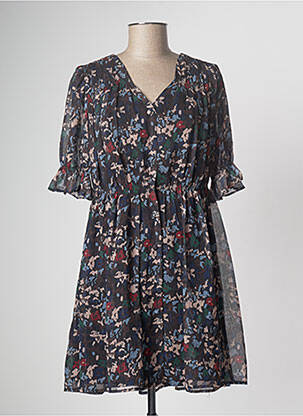 Robe courte coupe fluide manches courtes noir THE KORNER femme