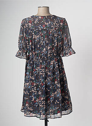 Robe courte coupe fluide manches courtes noir THE KORNER femme
