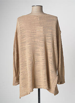 Pull col v manches longues beige MUS & BOMBON femme