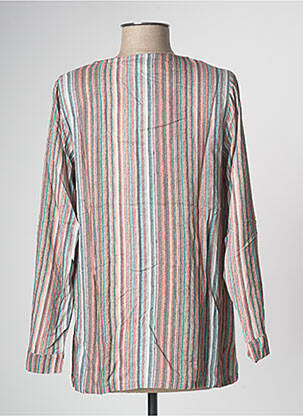 Blouse tissage popeline manches longues rouge PAN femme
