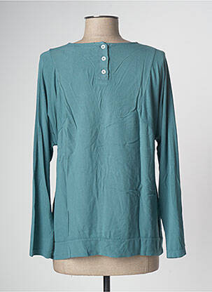 Blouse fermeture boutonnée au dos manches longues bleu PAN femme